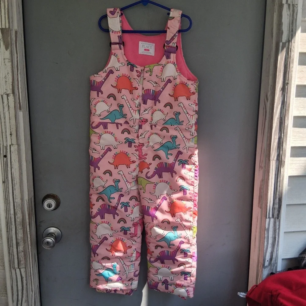 Baby Girls Snow Pants 5t Pink Dinosaurs AOP EUC Children's Place TCP Gymboree